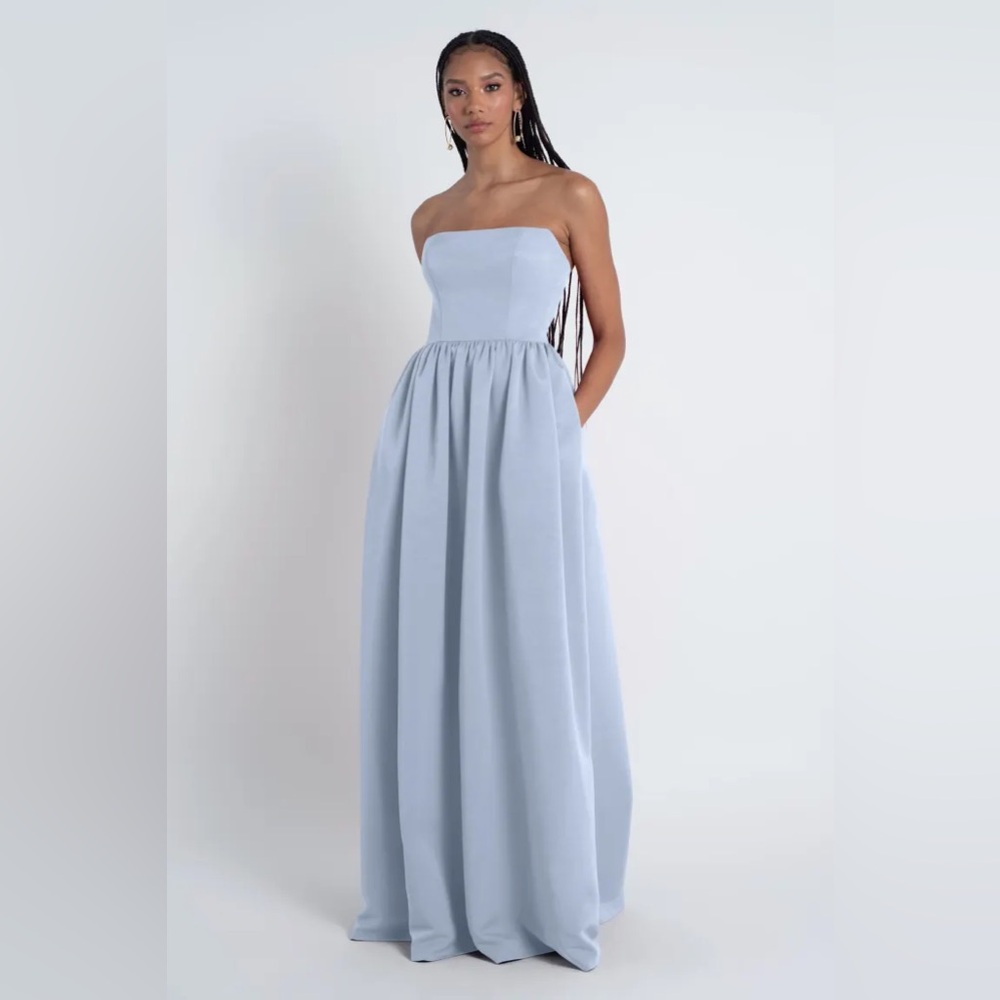 NEW - JENNY YOO - LANEY STRAPLESS DRESS - WHISPER BLUE - SIZE 16